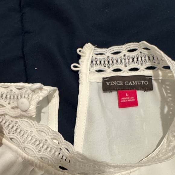 Vince Camuto Sleeveless Mock Neck Blouse White NWT - Picture 4 of 6